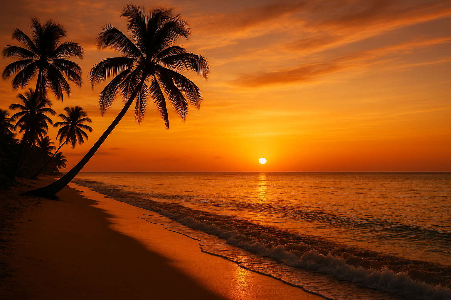 plage coucher de soleil